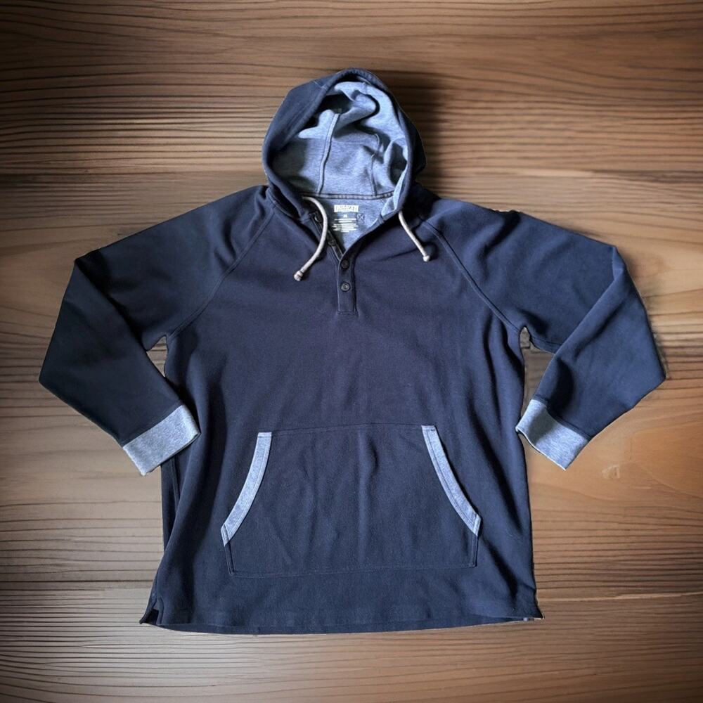Duluth Trading Co Mens XL Navy Hoodie Pullover Workwear Rugged Outdoors Gorpcore